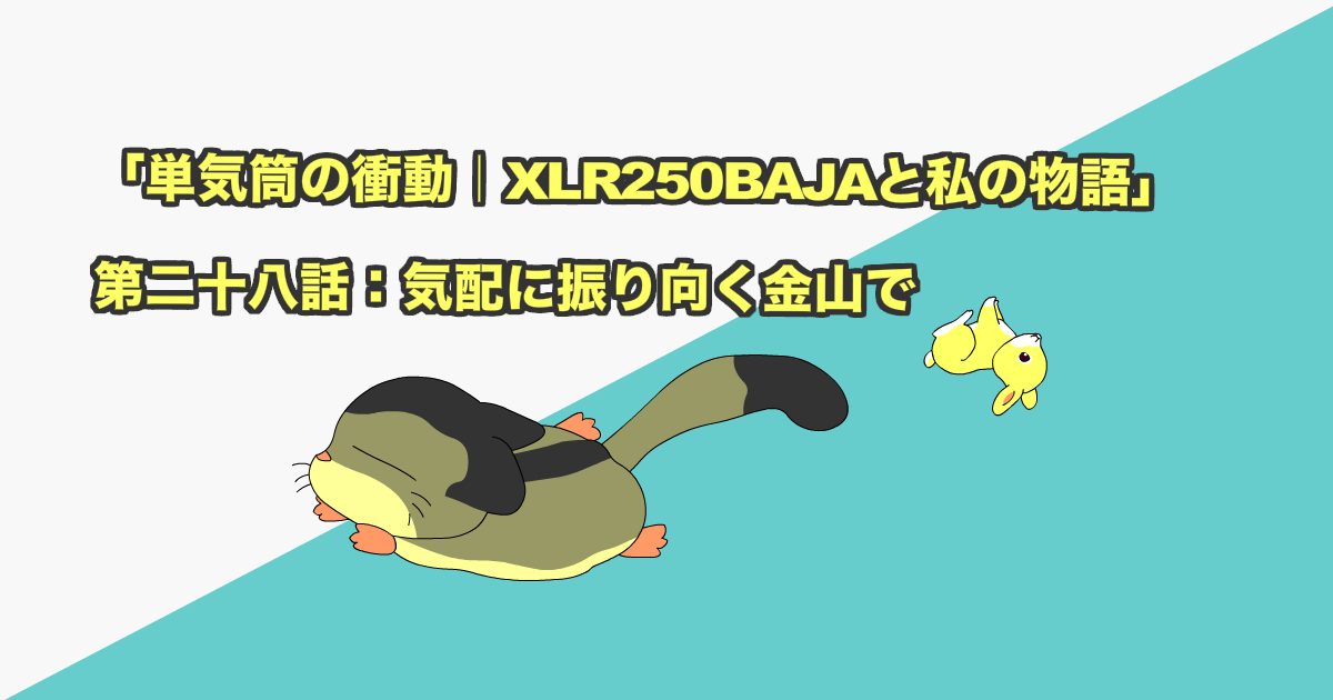 「単気筒の衝動｜XLR250BAJAと私の物語」第二十八話：気配に振り向く金山で
